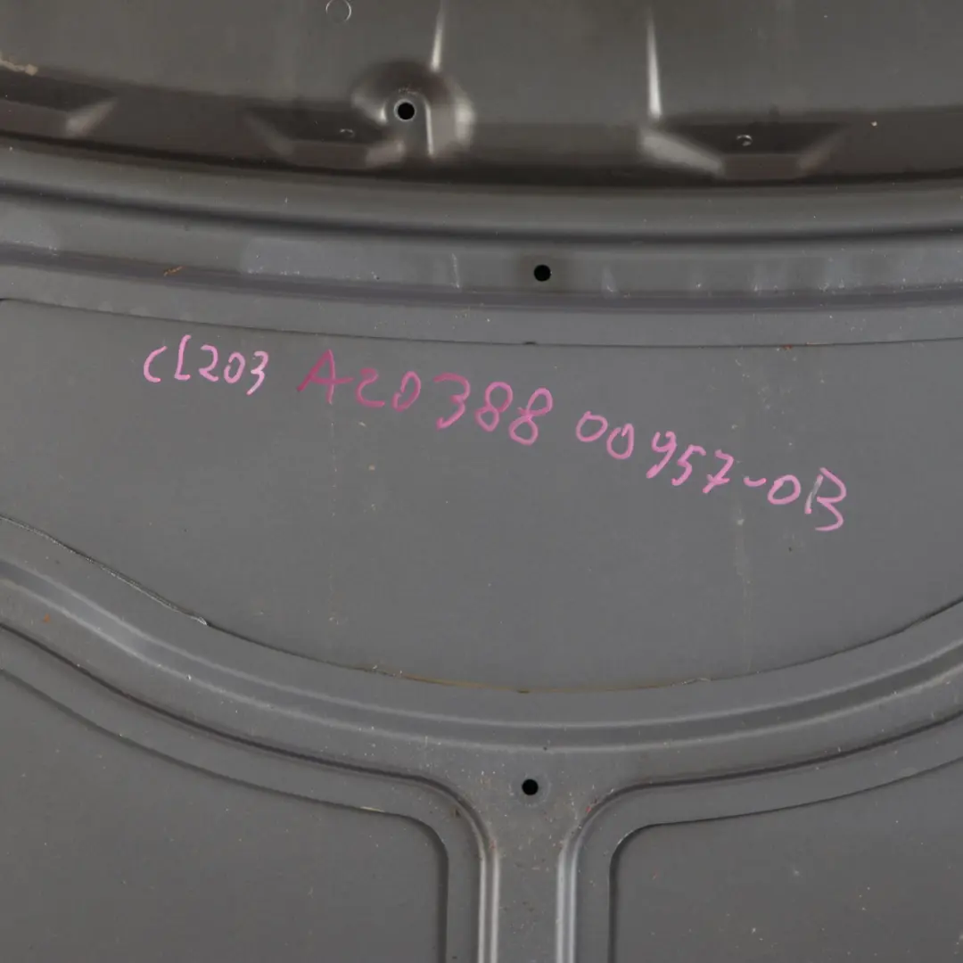 Hood Bonnet Trim Panel Palladium Silver Metallic - 792 to Mercedes W203 CL203 with Part number A2038800957 Mercedes W203 CL203 Hood Bonnet Trim Panel Palladium Silver Metallic - 792 - SKU A2038800957-PAL - Part number A2038800957