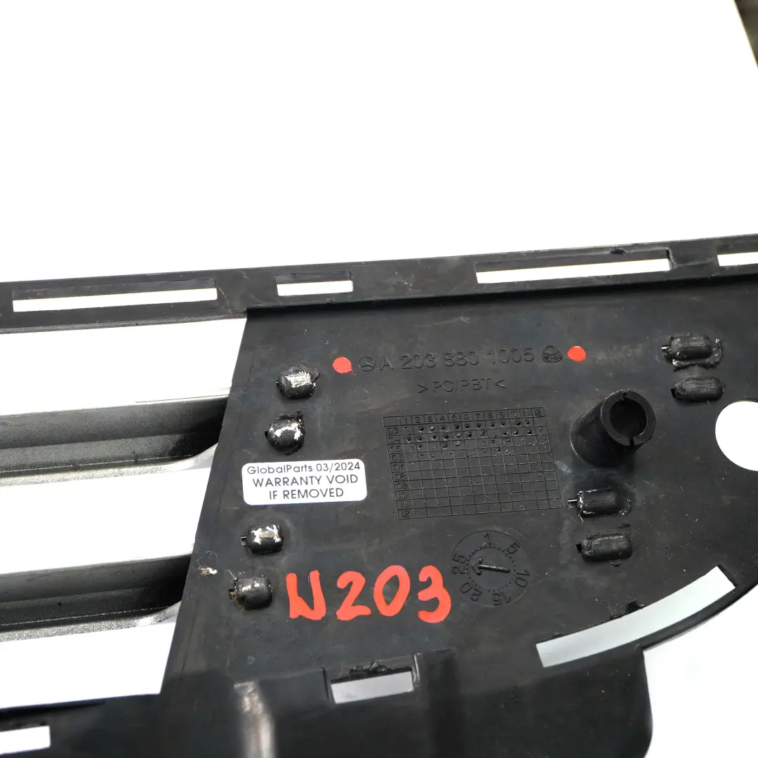 Grille Mercedes W203 Front Bumper Centre Lower Grille Trim Cover to with Part number A2038801005 Grille Mercedes W203 Front Bumper Centre Lower Grille Trim Cover - SKU A2038801005 - Part number A2038801005