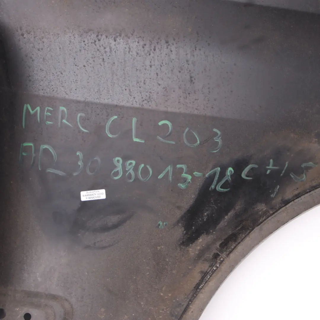 Side Panel Front Left N/S Wing Fender Chromite Black - 112 to Mercedes CL203 W203 with Part number A2038801318 Mercedes CL203 W203 Side Panel Front Left N/S Wing Fender Chromite Black - 112 - SKU A2038801318-CHS - Part number A2038801318