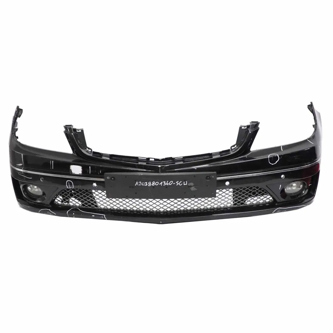 Bumper Front Trim Panel Covering Schwarz Black - 040 to Mercedes W203 CL203 with Part number A2038801340 Mercedes W203 CL203 Bumper Front Trim Panel Covering Schwarz Black - 040 - SKU A2038801340-SCW - Part number A2038801340