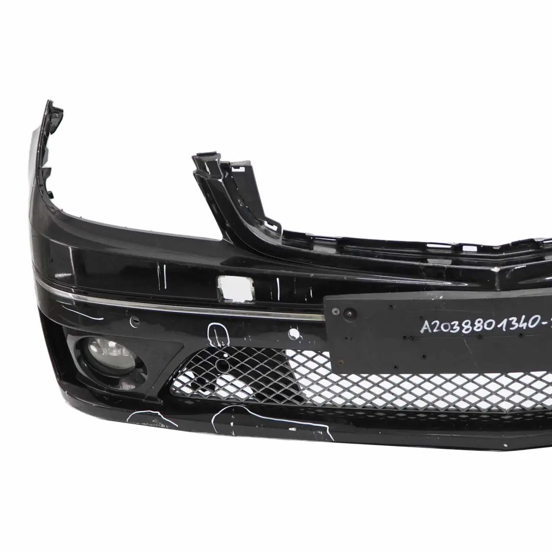 Mercedes W203 CL203 Bumper Front Trim Panel Covering Schwarz Black - 040 - SKU A2038801340-SCW - Part number A2038801340
