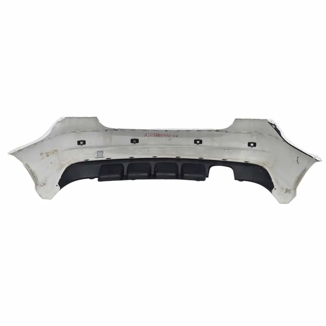Bumper Mercedes CLC CL203 Complete Trim Panel Calcite White - 650 to Rear with Part number A2038801540 Rear Bumper Mercedes CLC CL203 Complete Trim Panel Calcite White - 650 - SKU A2038801540-CW - Part number A2038801540