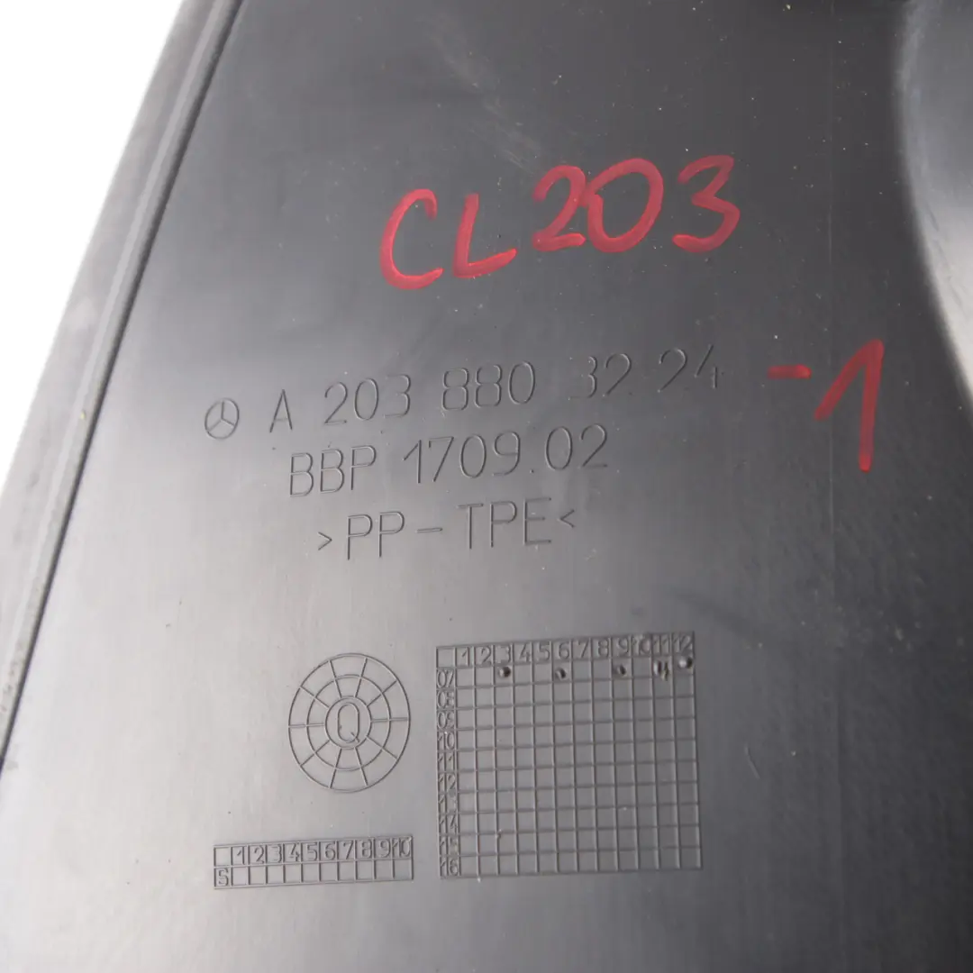 Mercedes W203 CL203 Wheel Arch Front Right O/S Trim Panel Mud Guard - SKU A2038803224-1 - Part number A2038803224