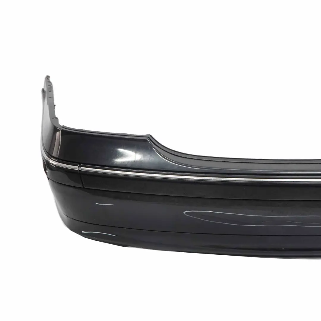 Bumper Cover Trim Panel Obsidian Black Metallic - 197 to Mercedes W203 Rear with Part number A2038851625 Mercedes W203 Rear Bumper Cover Trim Panel Obsidian Black Metallic - 197 - SKU A2038851625-OB - Part number A2038851625