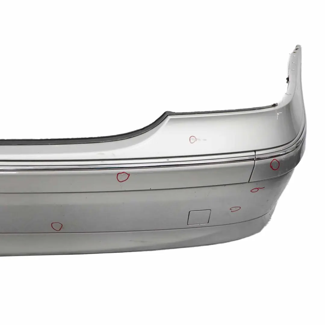 Bumper Trim Panel Brilliant Silver Metallic - 744 to Mercedes W203 Rear with Part number A2038851625 Mercedes W203 Rear Bumper Trim Panel Brilliant Silver Metallic - 744 - SKU A2038851625-BRS - Part number A2038851625