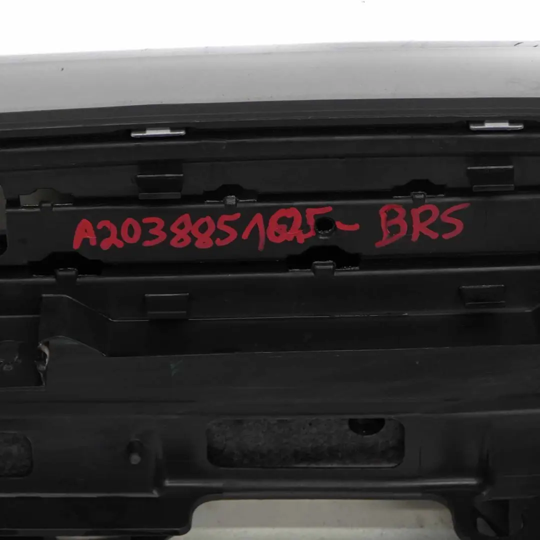 Bumper Trim Panel Brilliant Silver Metallic - 744 to Mercedes W203 Rear with Part number A2038851625 Mercedes W203 Rear Bumper Trim Panel Brilliant Silver Metallic - 744 - SKU A2038851625-BRS - Part number A2038851625