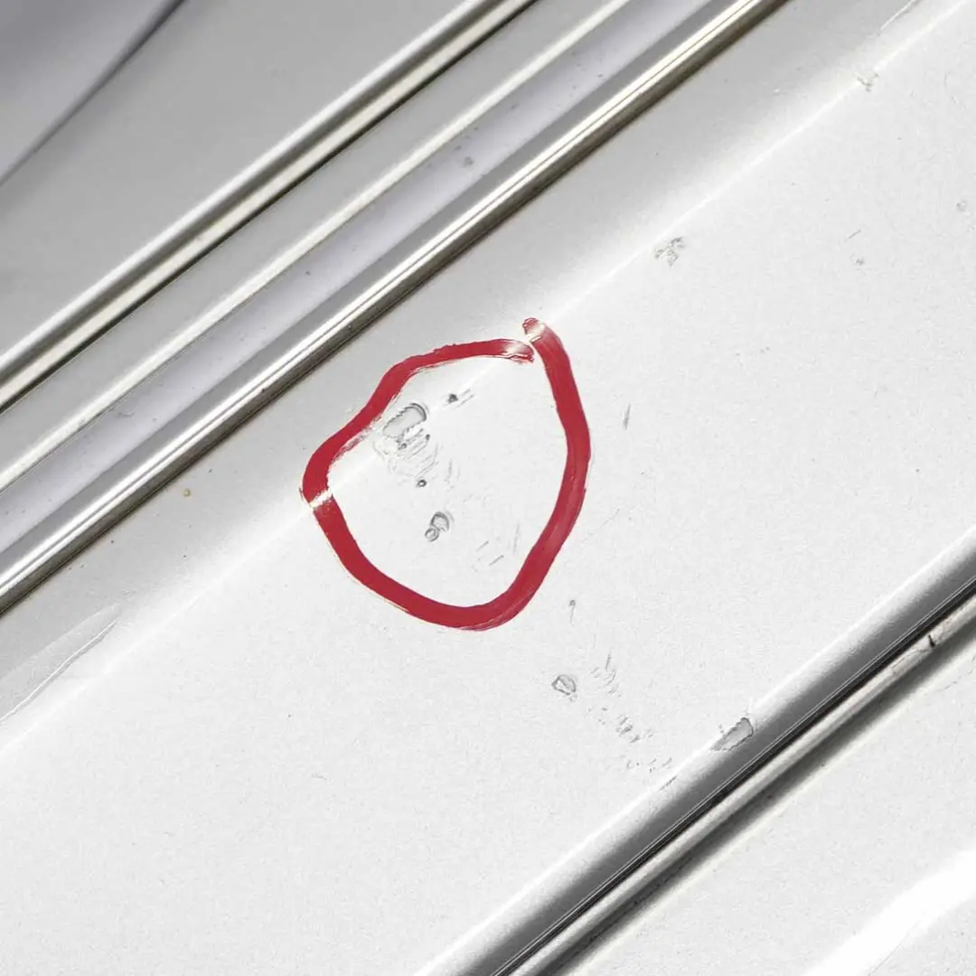 Bumper Trim Panel Brilliant Silver Metallic - 744 to Mercedes W203 Rear with Part number A2038851625 Mercedes W203 Rear Bumper Trim Panel Brilliant Silver Metallic - 744 - SKU A2038851625-BRS - Part number A2038851625