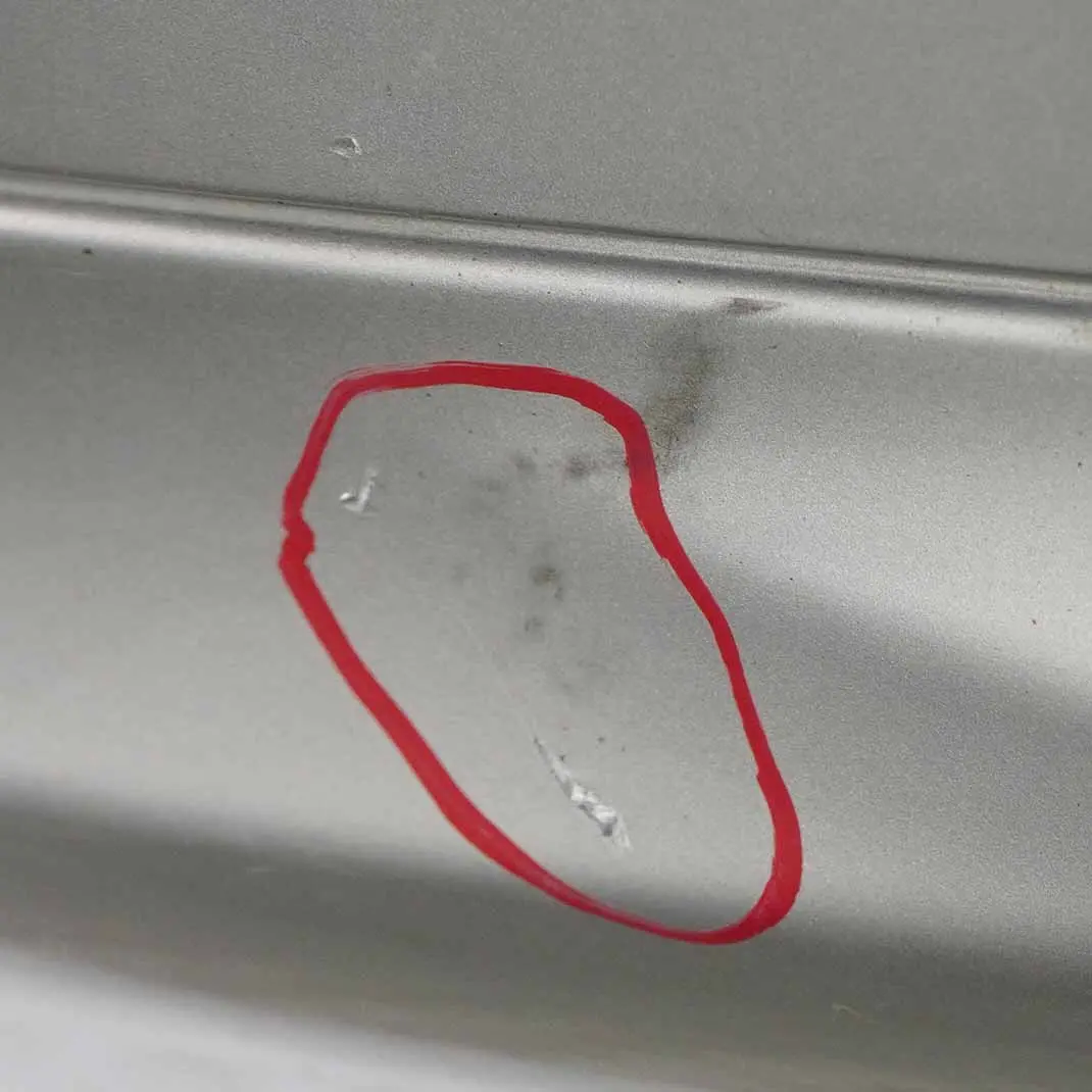 Bumper Trim Panel Brilliant Silver Metallic - 744 to Mercedes W203 Rear with Part number A2038851625 Mercedes W203 Rear Bumper Trim Panel Brilliant Silver Metallic - 744 - SKU A2038851625-BRS - Part number A2038851625