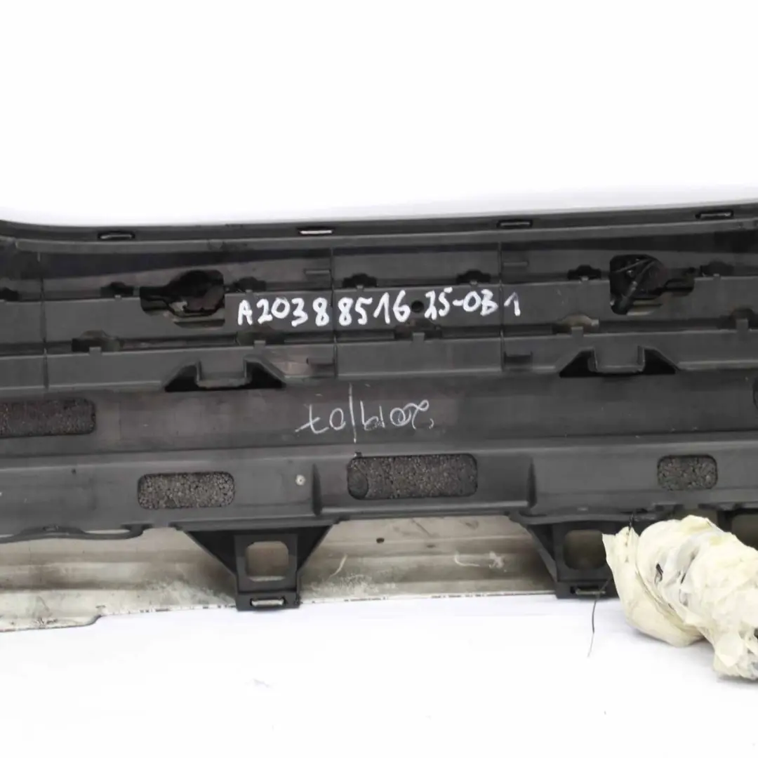 Bumper Cover Trim Panel Obsidian Black Metallic - 197 to Mercedes W203 Rear with Part number A2038851625 Mercedes W203 Rear Bumper Cover Trim Panel Obsidian Black Metallic - 197 - SKU A2038851625-OB1 - Part number A2038851625