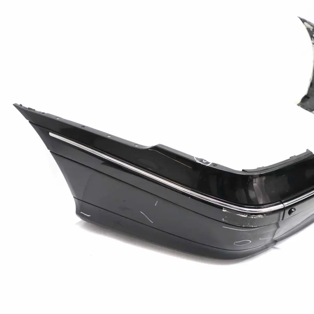 Bumper Cover Trim Panel Obsidian Black Metallic - 197 to Mercedes W203 Rear with Part number A2038851625 Mercedes W203 Rear Bumper Cover Trim Panel Obsidian Black Metallic - 197 - SKU A2038851625-OB1 - Part number A2038851625