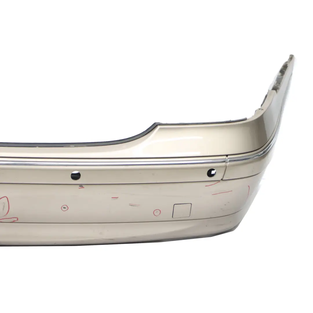 Bumper Cover Trim Panel Travertine Beige Metallic - 693 to Mercedes W203 Rear with Part number A2038851625 Mercedes W203 Rear Bumper Cover Trim Panel Travertine Beige Metallic - 693 - SKU A2038851625-TRB - Part number A2038851625