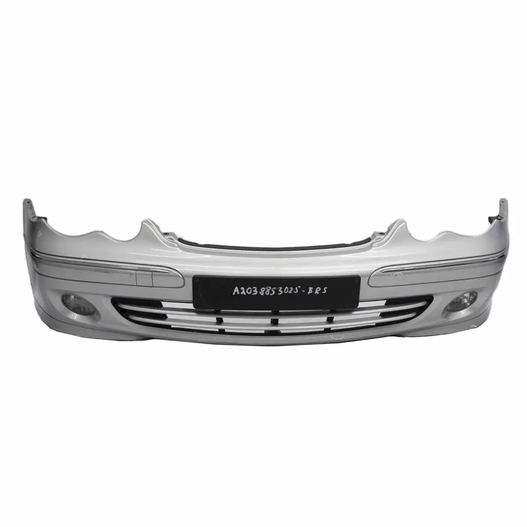 Front Bumper Trim Panel Brilliant Silver Metallic - 744 to Mercedes W203 with Part number A2038853025 Mercedes W203 Front Bumper Trim Panel Brilliant Silver Metallic - 744 - SKU A2038853025-BRS - Part number A2038853025
