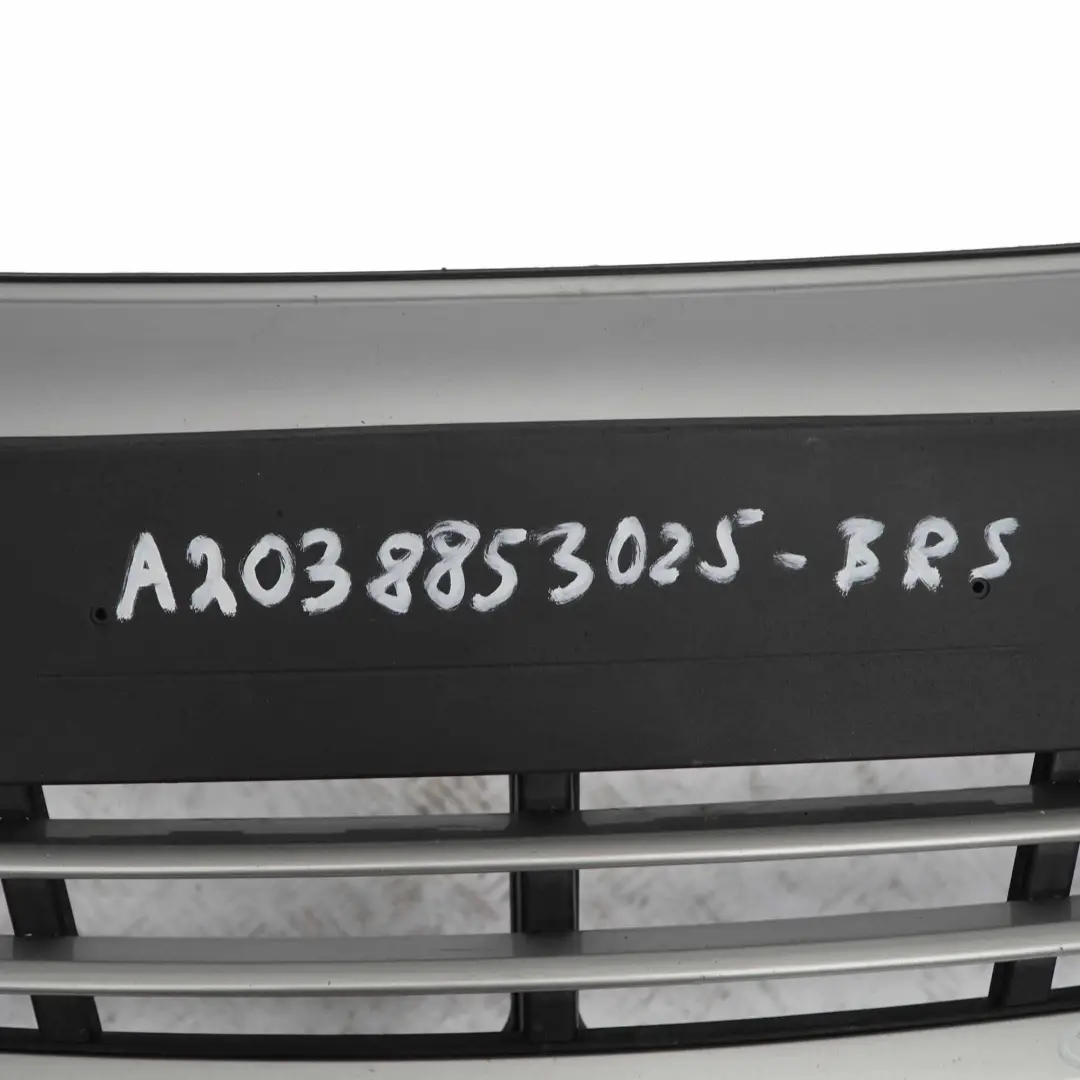 Front Bumper Trim Panel Brilliant Silver Metallic - 744 to Mercedes W203 with Part number A2038853025 Mercedes W203 Front Bumper Trim Panel Brilliant Silver Metallic - 744 - SKU A2038853025-BRS - Part number A2038853025