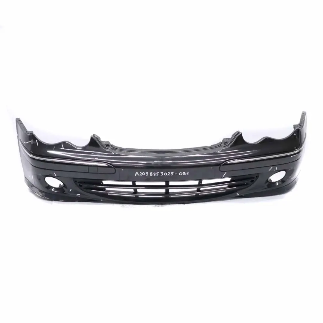 Mercedes W203 Front Bumper Trim Panel Obsidian Black Metallic - 197 - SKU A2038853025-OB1 - Part number A2038853025