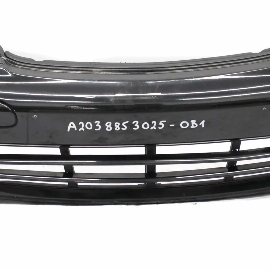 Mercedes W203 Front Bumper Trim Panel Obsidian Black Metallic - 197 - SKU A2038853025-OB1 - Part number A2038853025