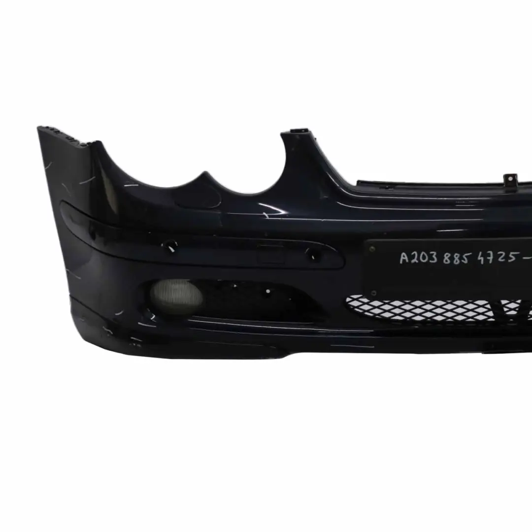 Bumper Front Trim Panel Covering Tanzanite Blue Metallic - 359 to Mercedes CL203 with Part number A2038854725 Mercedes CL203 Bumper Front Trim Panel Covering Tanzanite Blue Metallic - 359 - SKU A2038854725-TB - Part number A2038854725