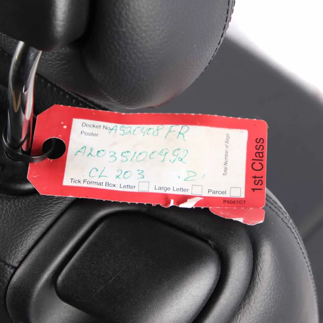 Mercedes CLC CL203 Coupe Front Seat Heated Leather Black Right O/S - SKU A2039100992 - Part number A2039100992