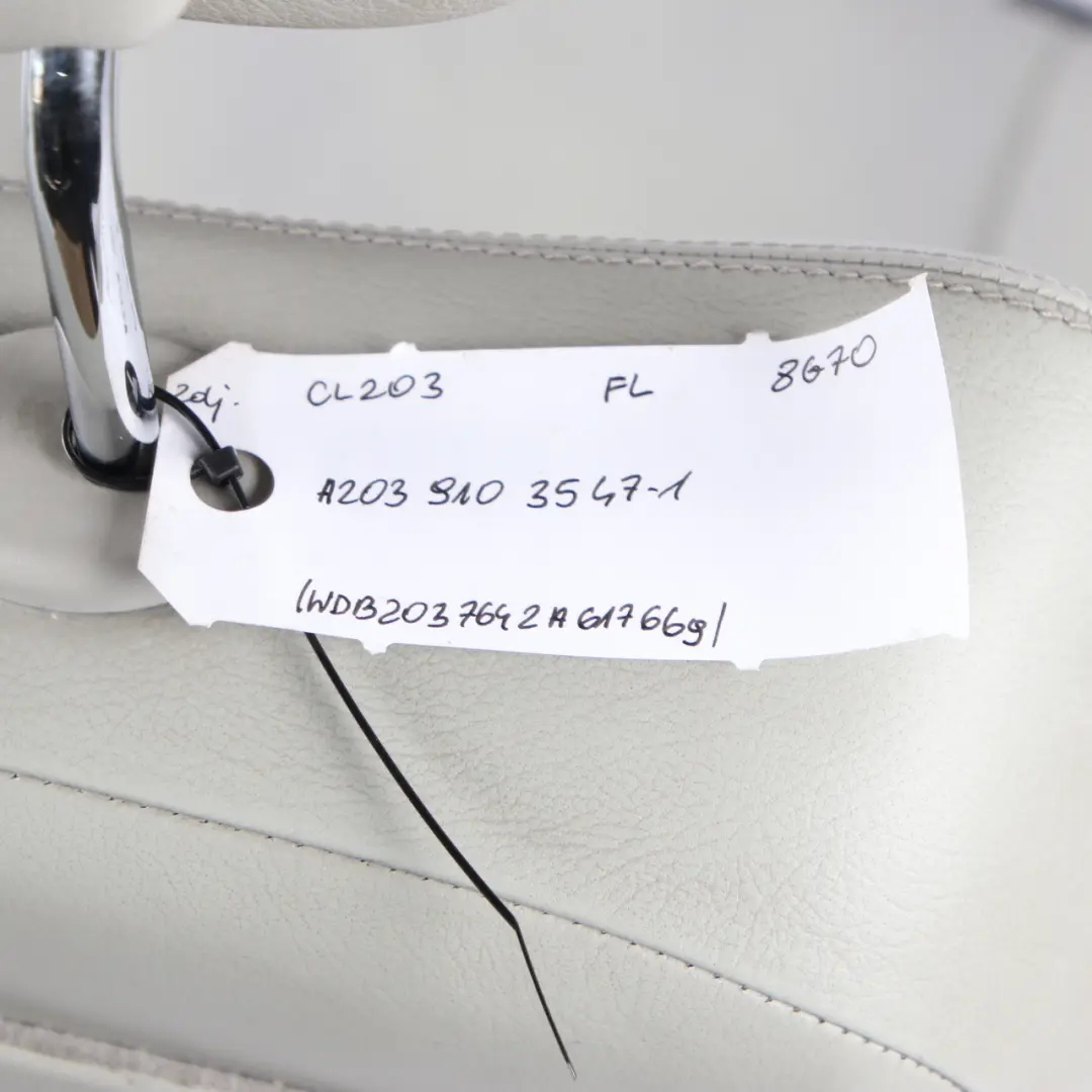 Front Seat Leather Quartz Left N/S to Mercedes CLC CL203 Coupe with Part number A2039103547 Mercedes CLC CL203 Coupe Front Seat Leather Quartz Left N/S - SKU A2039103547-1 - Part number A2039103547