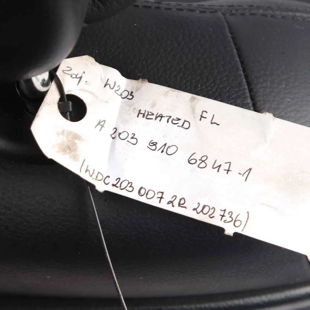 Front Seat Mercedes W203 Saloon Heated Black Leather Left N/S to with Part number A2039106847 Front Seat Mercedes W203 Saloon Heated Black Leather Left N/S - SKU A2039106847-1 - Part number A2039106847