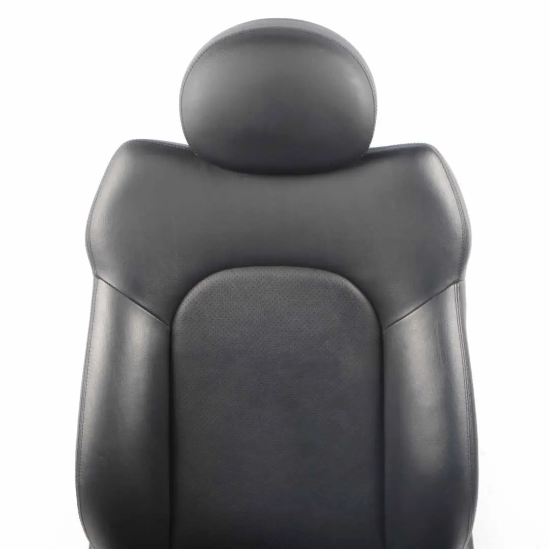 Backrest Front Heated Left N/S Covering Black Leather to Mercedes CL203 Seat with Part number A2039107747 Mercedes CL203 Seat Backrest Front Heated Left N/S Covering Black Leather - SKU A2039107747-1 - Part number A2039107747