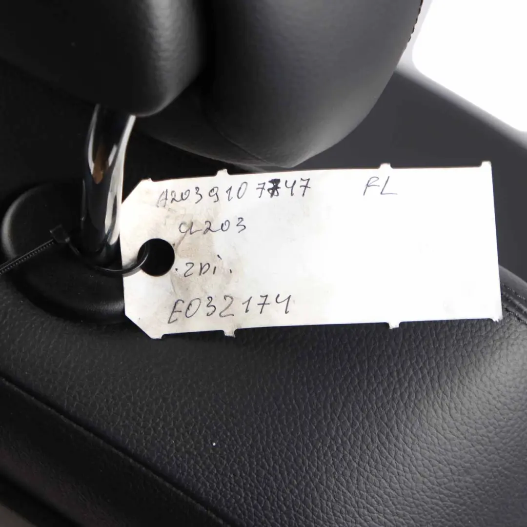 Backrest Front Heated Left N/S Covering Black Leather to Mercedes CL203 Seat with Part number A2039107747 Mercedes CL203 Seat Backrest Front Heated Left N/S Covering Black Leather - SKU A2039107747-1 - Part number A2039107747
