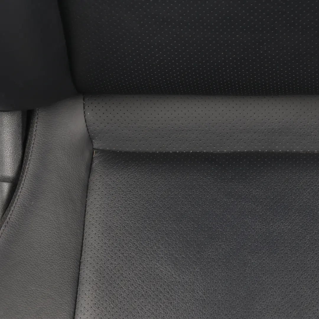 Backrest Front Heated Left N/S Covering Black Leather to Mercedes CL203 Seat with Part number A2039107747 Mercedes CL203 Seat Backrest Front Heated Left N/S Covering Black Leather - SKU A2039107747-1 - Part number A2039107747