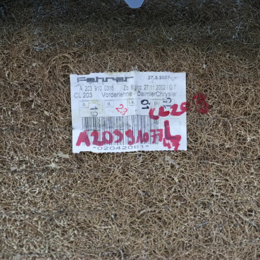 Oparcie Fotela Lewy Przód Grzane Czarna Skóra do Mercedes CL203 o numerze A2039107747 Mercedes CL203 Oparcie Fotela Lewy Przód Grzane Czarna Skóra - SKU A2039107747 - Numer Części A2039107747