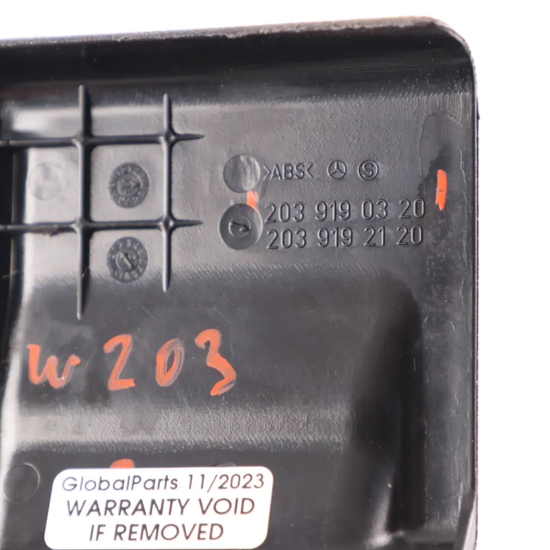 Mercedes W203 Front Seat Rail Cover Left N/S Inside Trim Cap Black - SKU A2039192120 - Part number A2039192120
