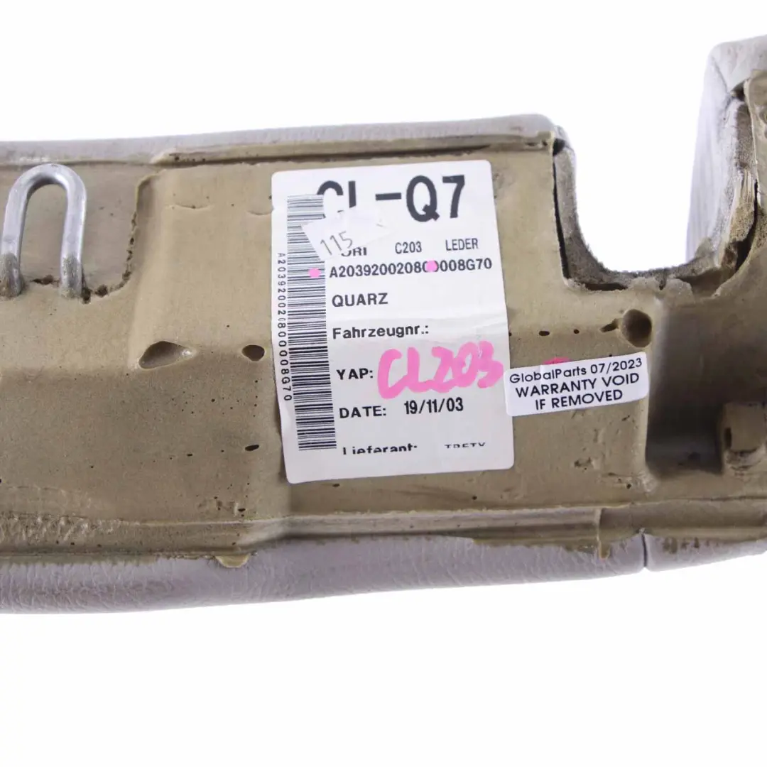 Mercedes CL203 Rear Seat Bench Couch Left N/S Cover Cushion Leather Quartz Beige - SKU A2039200208 - Part number A2039200208