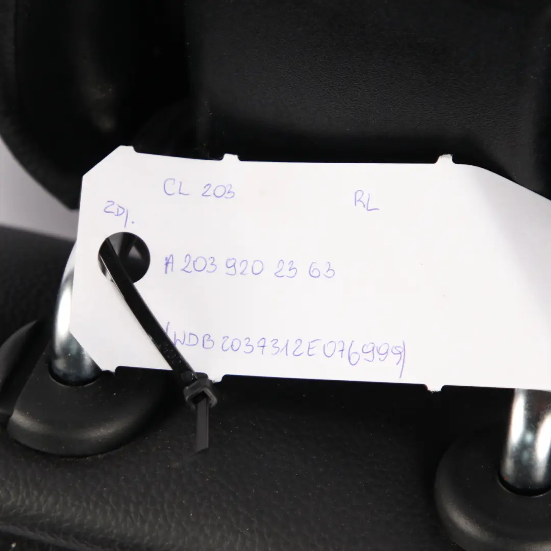 Mercedes W203 CLC Respaldo Asiento Trasero Izquierdo Imitación Cuero Negro Gris - SKU A2039202363 - Número de pieza A2039202363