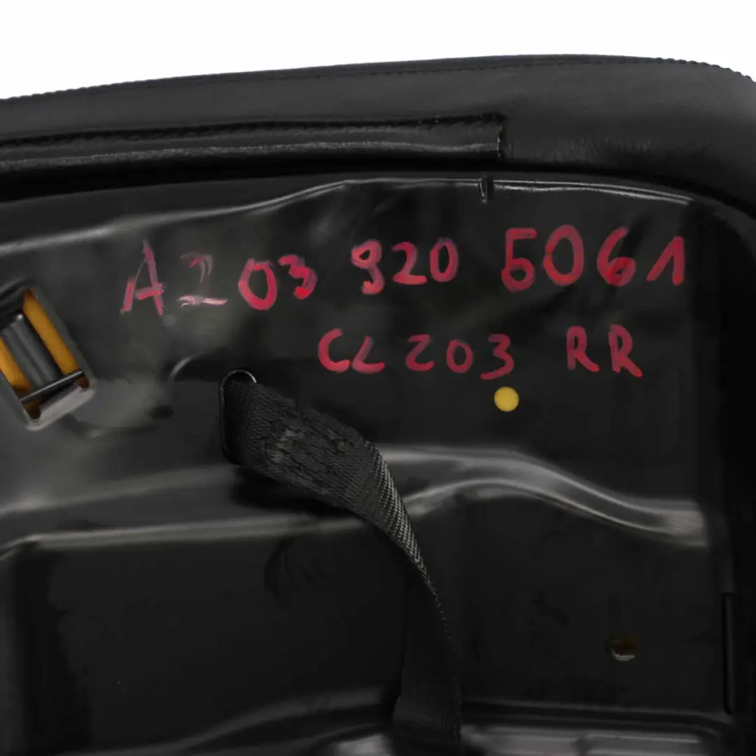 Mercedes CL203 Asiento Trasero Derecho Funda Cojin Cuero Negro - SKU A2039205061 - Número de pieza A2039205061