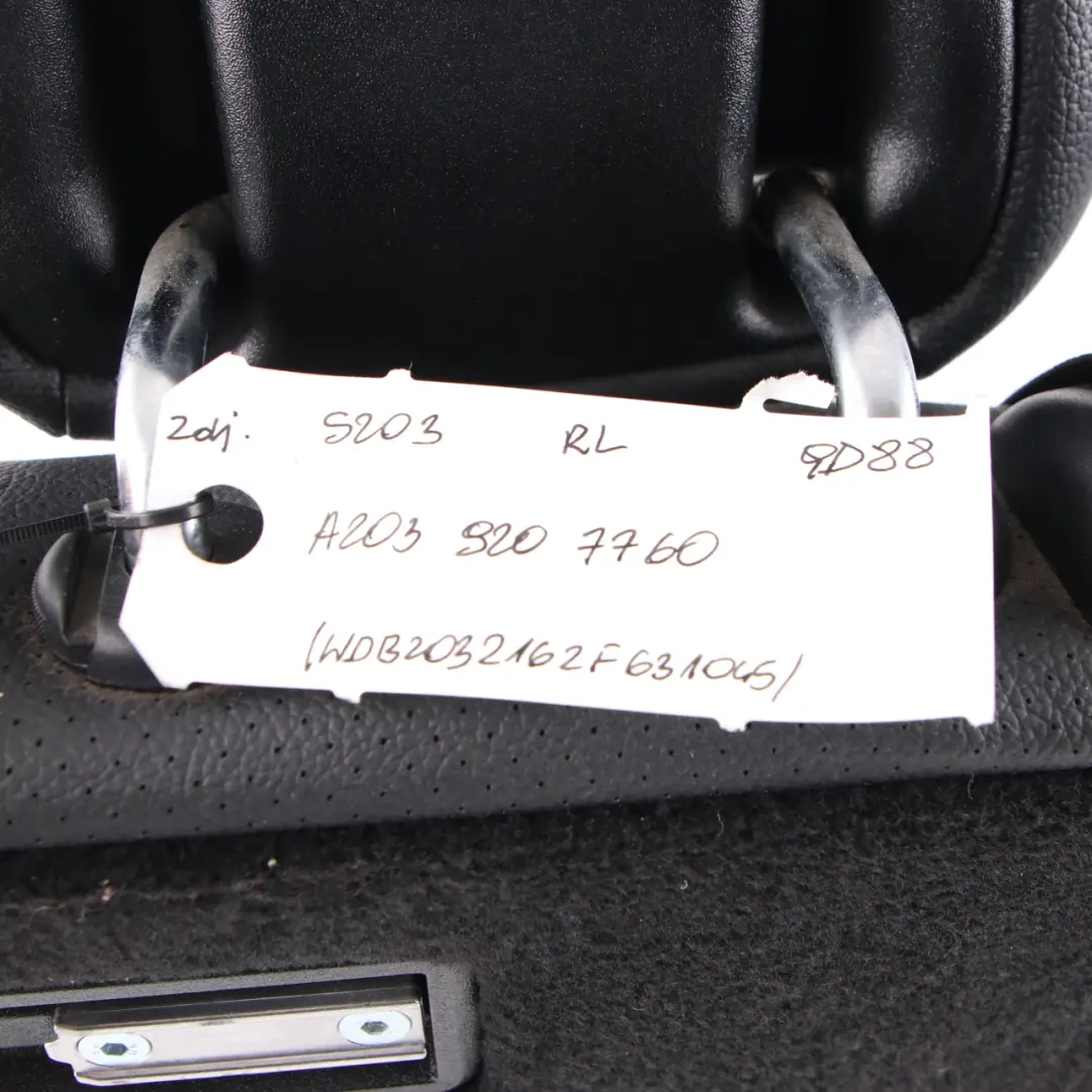 Schienale posteriore sinistro in similpelle nero per Mercedes S203 Estate con numero di parte A2039207760 Mercedes S203 Estate Schienale posteriore sinistro in similpelle nero - SKU A2039207760 - Numero di parte A2039207760