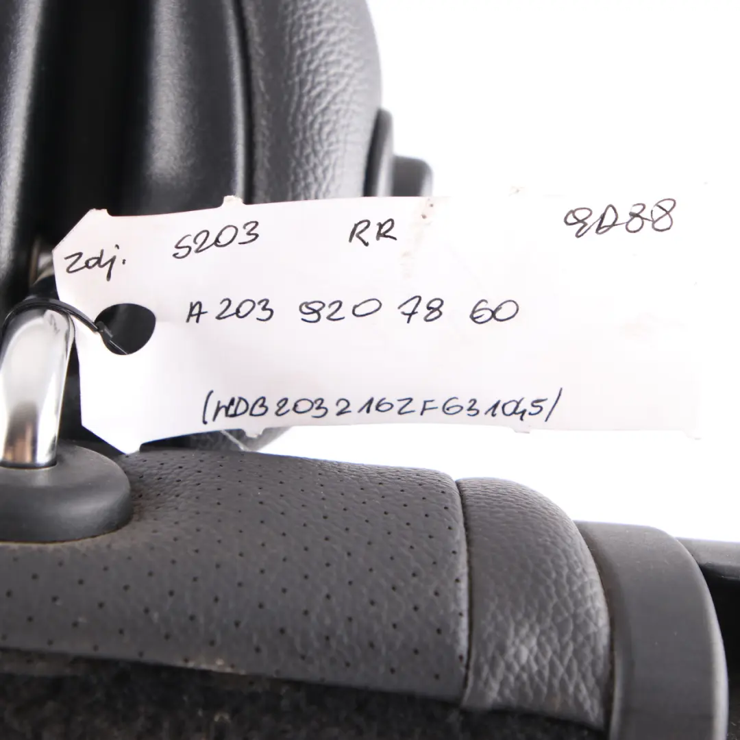 Backrest Rear Right O/S Imitation Leather Black to Mercedes S203 Estate Seat with Part number A2039207860 Mercedes S203 Estate Seat Backrest Rear Right O/S Imitation Leather Black - SKU A2039207860 - Part number A2039207860