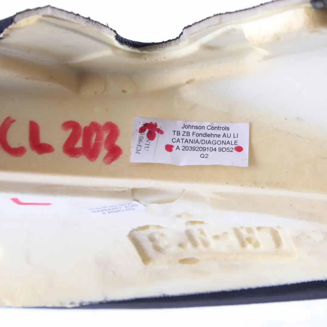 Backrest Lateral Panel Rear Seat Left N/S Cloth Leather Black to Mercedes CL203 with Part number A2039209104 Mercedes CL203 Backrest Lateral Panel Rear Seat Left N/S Cloth Leather Black - SKU A2039209104 - Part number A2039209104