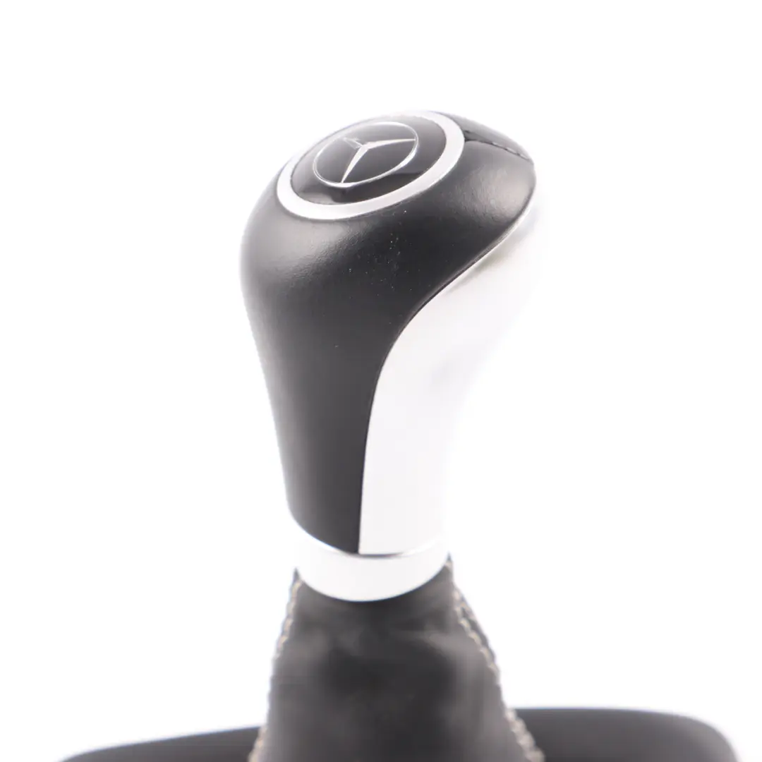 Shift Selector Cover Lever Knob Leather Black to Mercedes W204 Gear with Part number A2042675610 Mercedes W204 Gear Shift Selector Cover Lever Knob Leather Black - SKU A2042675610 - Part number A2042675610