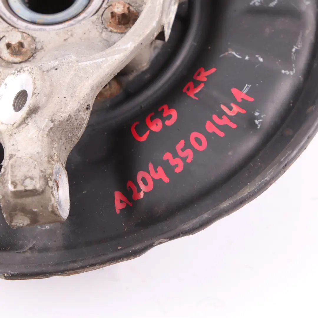 Mercedes W204 Wheel Hub C63 AMG Rear Suspension Carrier Brake Cover Right O/S - SKU A2043501441 - Part number A2043501341