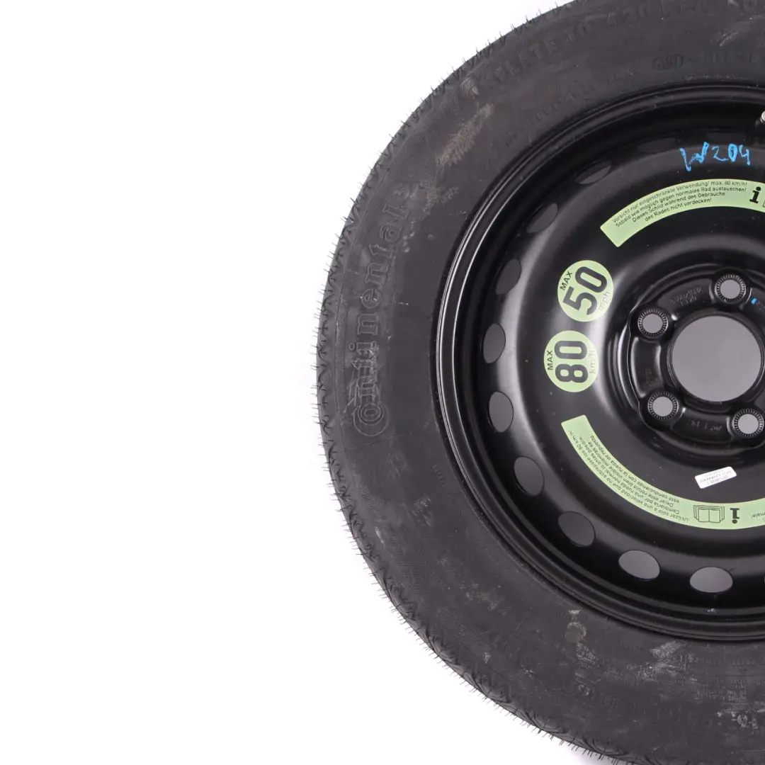 Rueda Recambio Acero Neumático R16 125/90 para Mercedes W204 Continental con número de pieza A2044000302 Mercedes W204 Continental Rueda Recambio Acero Neumático R16 125/90 - SKU A2044000302-1 - Número de pieza A2044000302