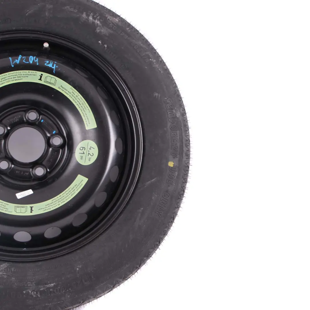 Ruota Scorta Acciaio Pneumatico R16 125/90 per Mercedes W204 Continental con numero di parte A2044000302 Mercedes W204 Continental Ruota Scorta Acciaio Pneumatico R16 125/90 - SKU A2044000302-1 - Numero di parte A2044000302