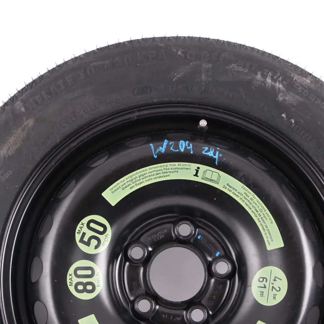Ruota Scorta Acciaio Pneumatico R16 125/90 per Mercedes W204 Continental con numero di parte A2044000302 Mercedes W204 Continental Ruota Scorta Acciaio Pneumatico R16 125/90 - SKU A2044000302-1 - Numero di parte A2044000302