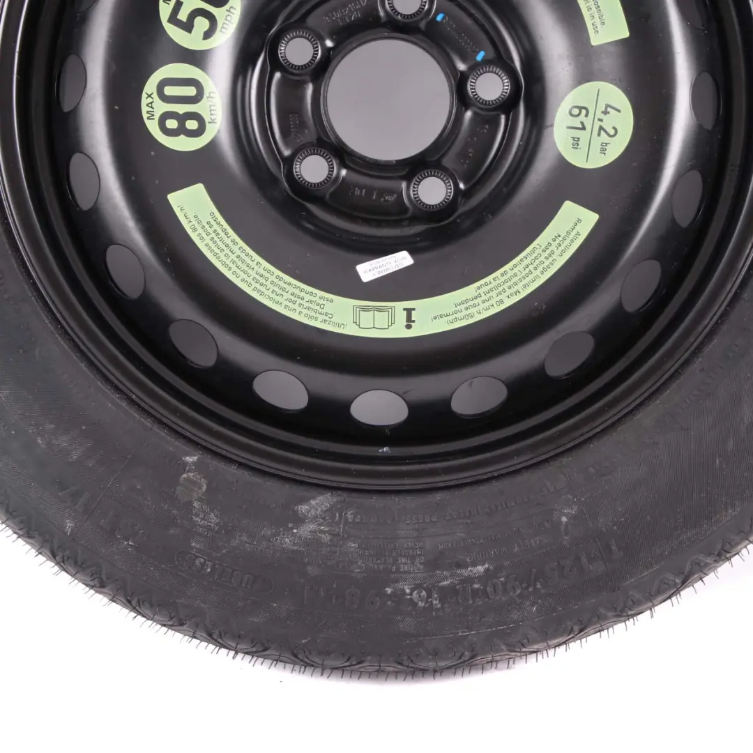 Ruota Scorta Acciaio Pneumatico R16 125/90 per Mercedes W204 Continental con numero di parte A2044000302 Mercedes W204 Continental Ruota Scorta Acciaio Pneumatico R16 125/90 - SKU A2044000302-1 - Numero di parte A2044000302