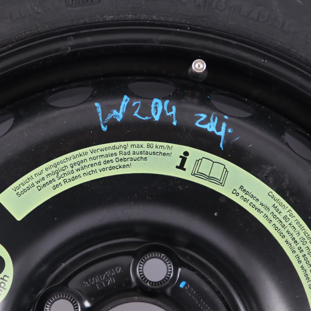 Ruota Scorta Acciaio Pneumatico R16 125/90 per Mercedes W204 Continental con numero di parte A2044000302 Mercedes W204 Continental Ruota Scorta Acciaio Pneumatico R16 125/90 - SKU A2044000302-1 - Numero di parte A2044000302