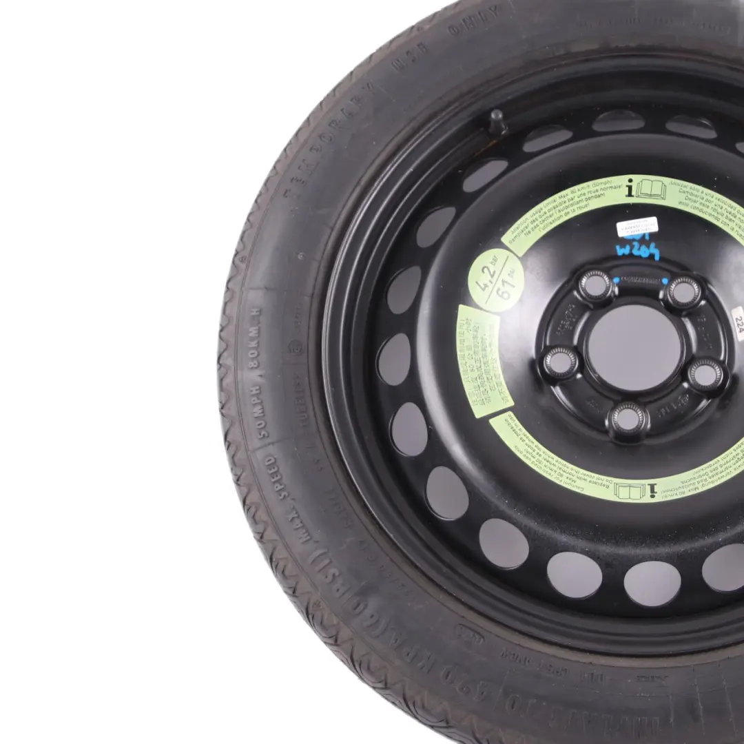 Spare Wheel Steel Tyre R17 125/80 to Mercedes W204 Continental with Part number A2044000402 Mercedes W204 Continental Spare Wheel Steel Tyre R17 125/80 - SKU A2044000402 - Part number A2044000402