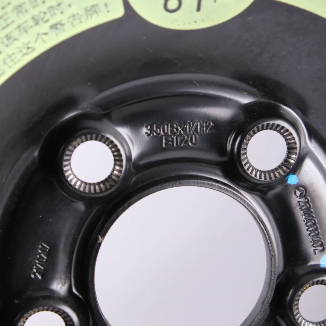 Rueda Recambio Acero Neumático R17 125/80 para Mercedes W204 Continental con número de pieza A2044000402 Mercedes W204 Continental Rueda Recambio Acero Neumático R17 125/80 - SKU A2044000402 - Número de pieza A2044000402