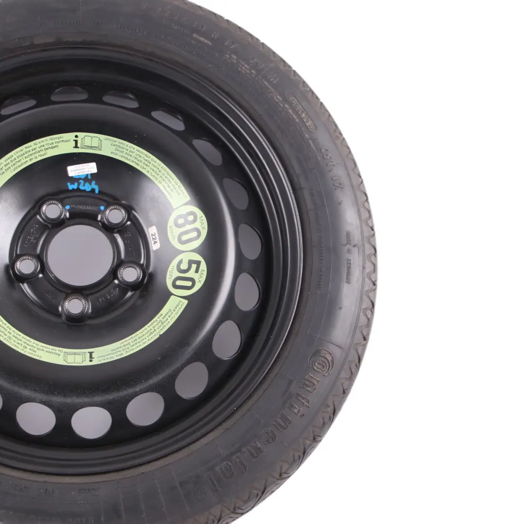 Spare Wheel Steel Tyre R17 125/80 to Mercedes W204 Continental with Part number A2044000402 Mercedes W204 Continental Spare Wheel Steel Tyre R17 125/80 - SKU A2044000402 - Part number A2044000402