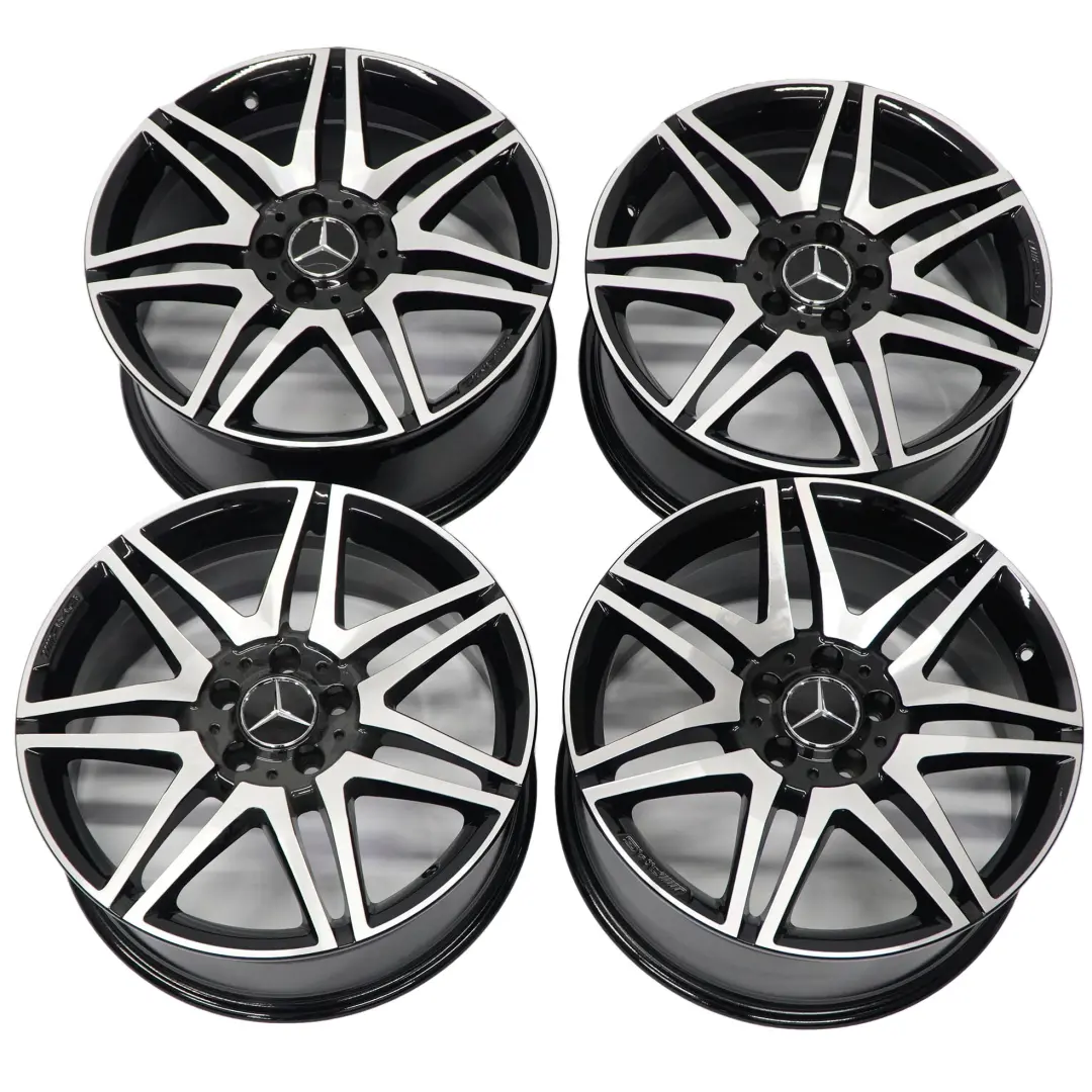  Llanta de aleación Mercedes W204 4x AMG 18" 7,5J/8,5J 7 radios dobles pulida - SKU A2044010604/A2044010704-SET - Número de pieza A2044010604/A2044010704