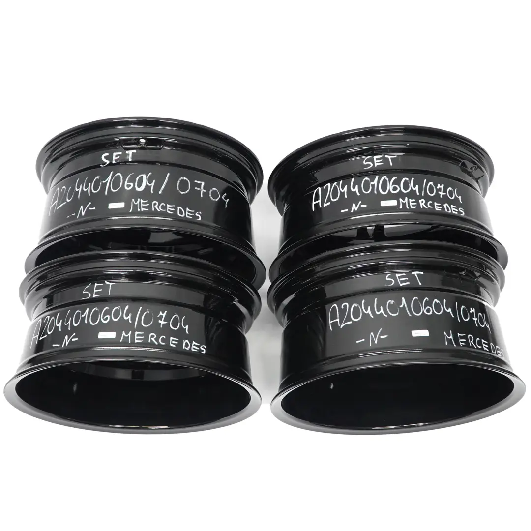  Llanta de aleación Mercedes W204 4x AMG 18" 7,5J/8,5J 7 radios dobles pulida - SKU A2044010604/A2044010704-SET - Número de pieza A2044010604/A2044010704