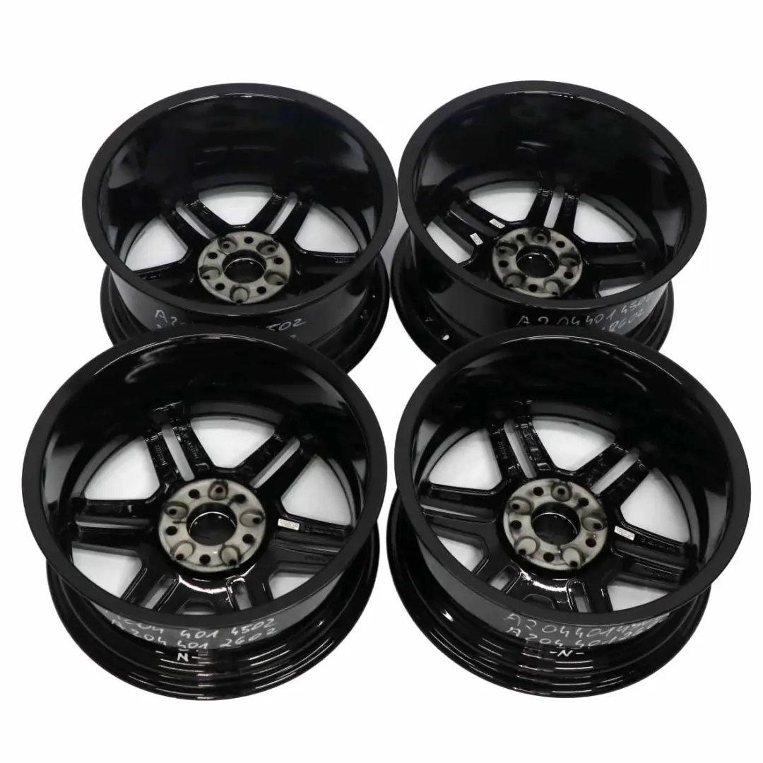 Mercedes W204 4x AMG Cerchio in lega 17" 7,5J/8,5J 6 a due razze lucidato - SKU A2044014502/A2044014602-SET - Numero di parte A2044014502/A2044014602