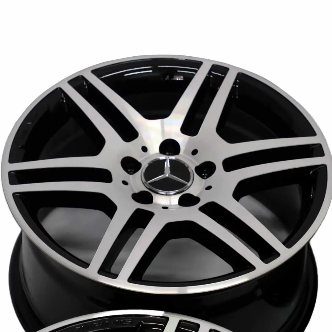  Llanta de aleación Mercedes W204 4x AMG 17" 7,5J/8,5J 6 Radios dobles pulida - SKU A2044014502/A2044014602-SET - Número de pieza A2044014502/A2044014602