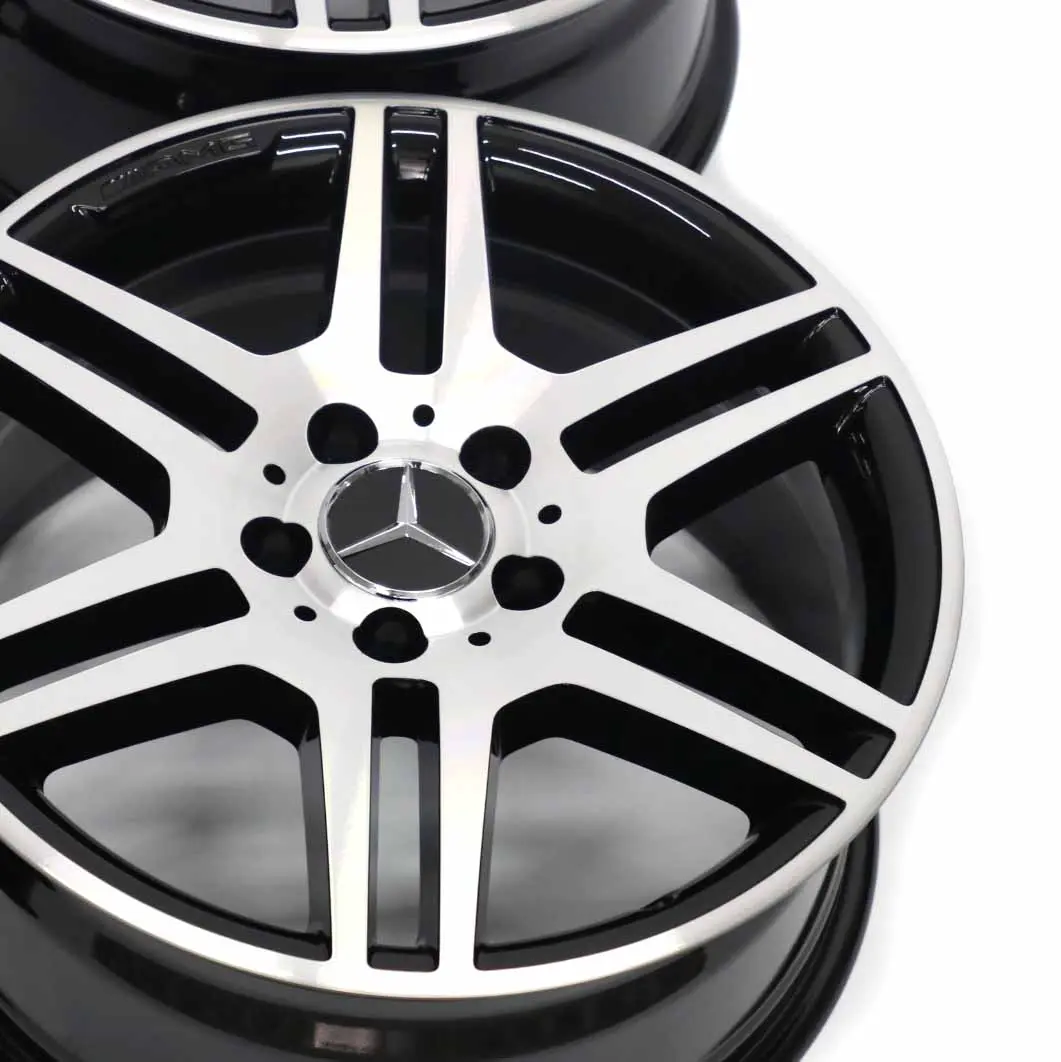 4x AMG Alloy Wheel Rim 17" 7,5J/8,5J 6 Double-Spoke Polished to Mercedes W204 with Part number A2044014502/A2044014602 Mercedes W204 4x AMG Alloy Wheel Rim 17" 7,5J/8,5J 6 Double-Spoke Polished - SKU A2044014502/A2044014602-SET - Part number A2044014502/A2044014602