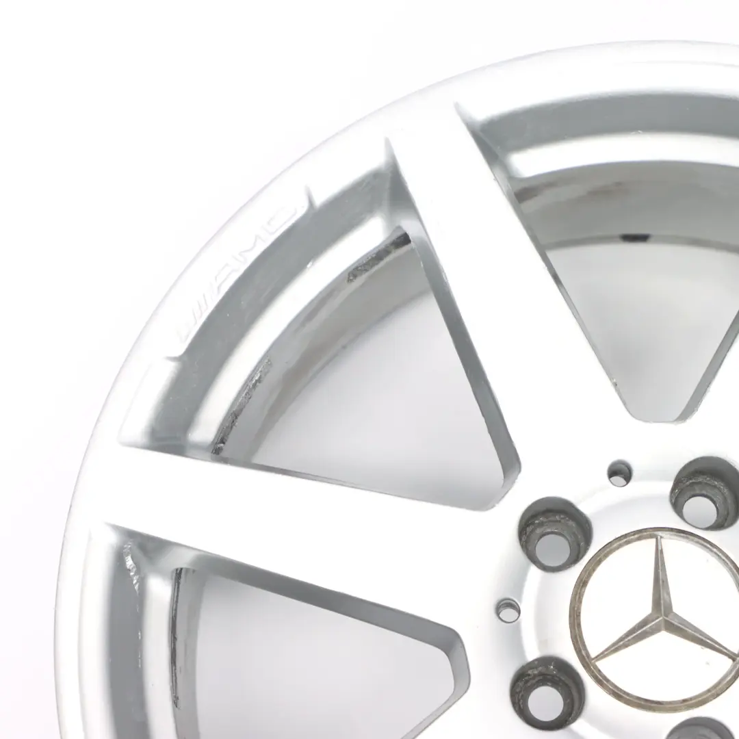 7-Spoke Front Silver AMG Alloy Wheel Rim 18" 8J ET:50 to Mercedes W204 with Part number A2044019802 Mercedes W204 7-Spoke Front Silver AMG Alloy Wheel Rim 18" 8J ET:50 - SKU A2044019802-3 - Part number A2044019802